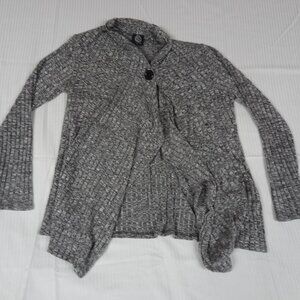BOBEAU OPEN FRONT CARDIGAN SWEATER GRAY MEDIUM WOMENS JACKET L457